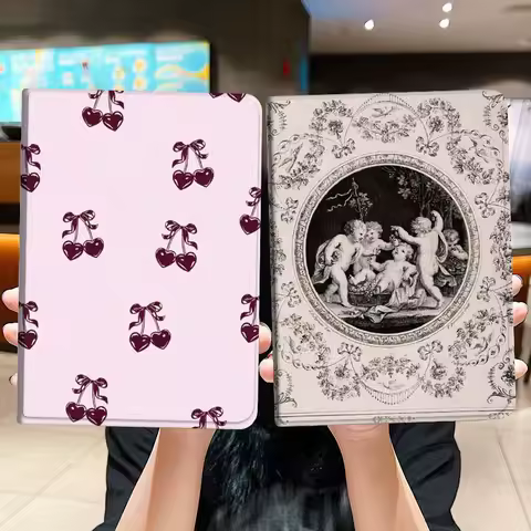 Cartoon Bow Cherry Pattern Gift Tablet Case For Lenovo Xiaoxin Legion Pad Tab Pro GT Y700 Gen4 2 11 P11 M10 K10 3rd Plus Gen