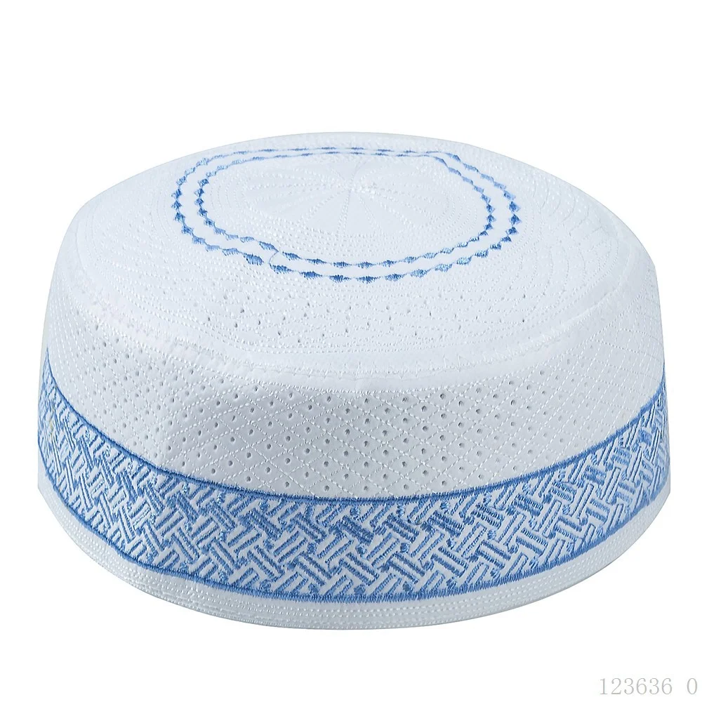 Chapéu de Oração Muçulmano para Homens e Meninos, Gorro Islâmico, Touca de Oração, Chapéu Bordado, Presente para o Ramadan e Eid