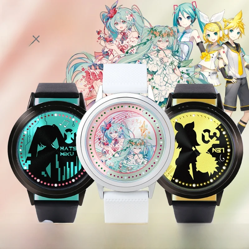 ミク-led-電子時計-コラボ-ラッキーストーン-学生用腕時計-アニメ-ボーカロイド-フューチャーサウンド-ジャパン-漫画-アクセサリー