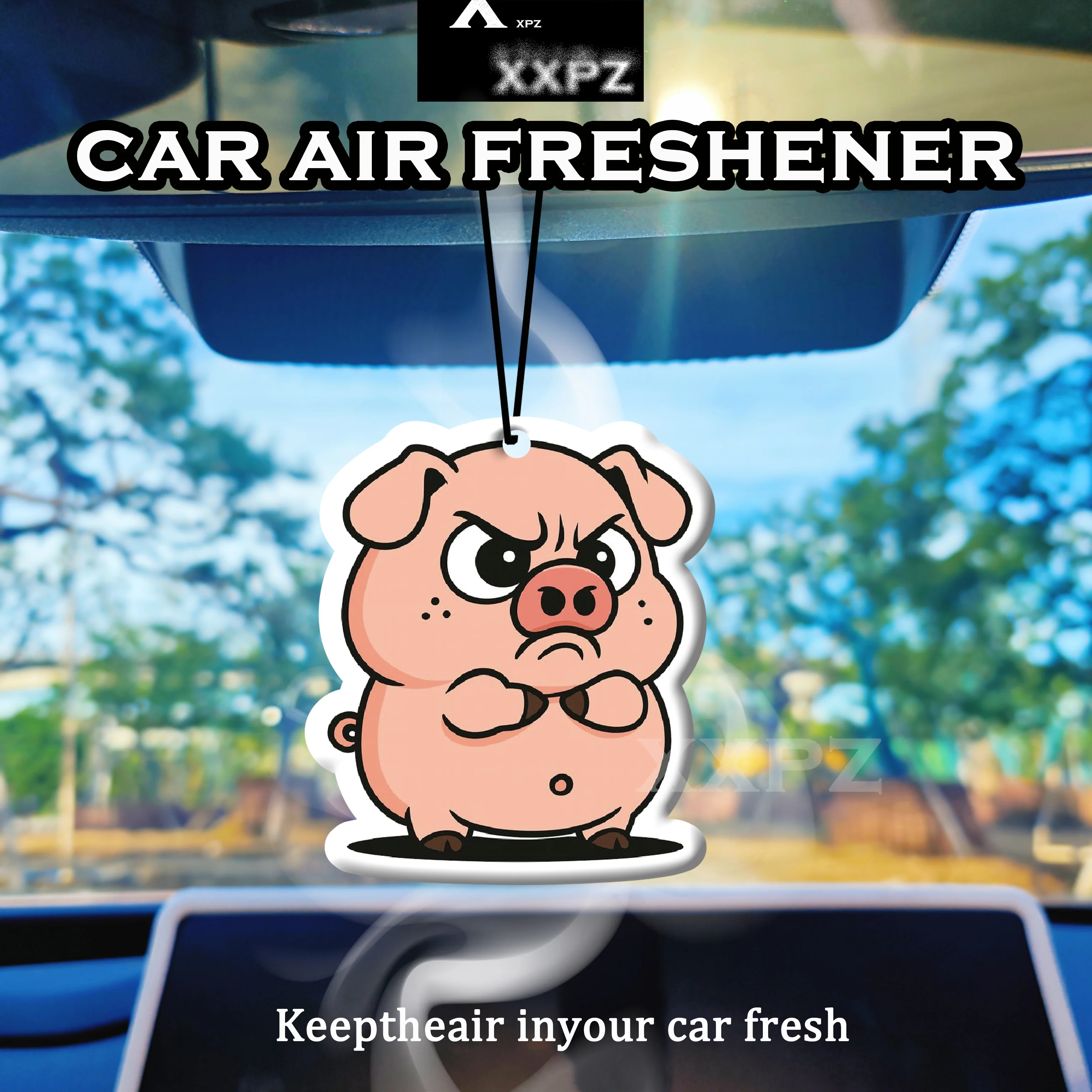 1/3 Stück Wütendes Schwein Auto-Lufterfrischer, Auto-Zubehör, Niedliches Wütendes Schwein Design, Süßes Aroma, Geschenk für Freunde, Neuwagen