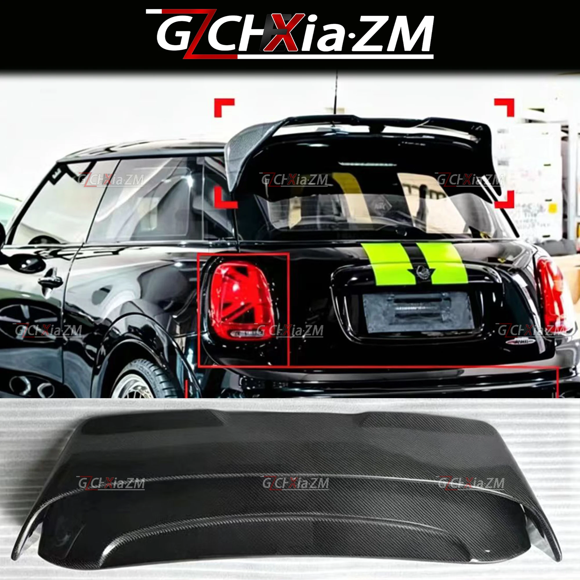 For MINI Cooper F56 2-Door AG Style Spoiler High Quality Carbon Fiber Material 2014-2022 Rear Roof Wing Spoiler Rear Wing