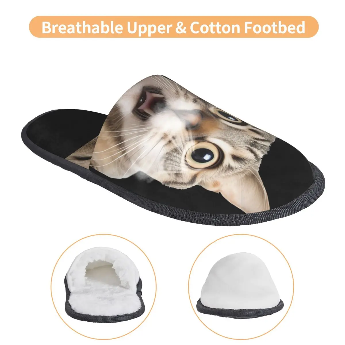 Cute Cat House Slippers Cozy Warm Memory Foam Fluffy Slipper Custom Print Women Indoor Outdoor Shoes view 3