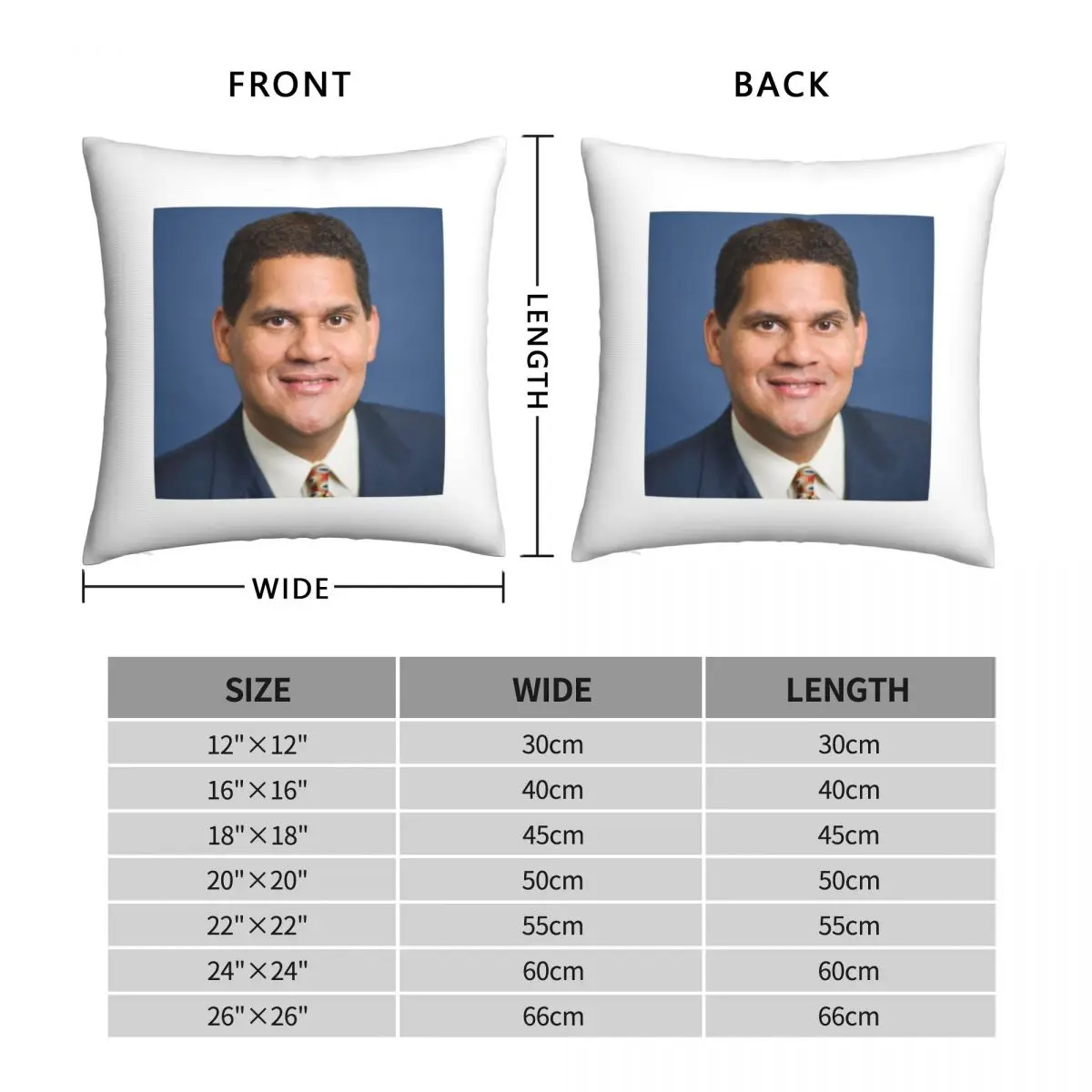 Reggie Fils-Aime Pillowcase Polyester Linen Velvet Pattern Zip Decor Sofa Cushion Cover