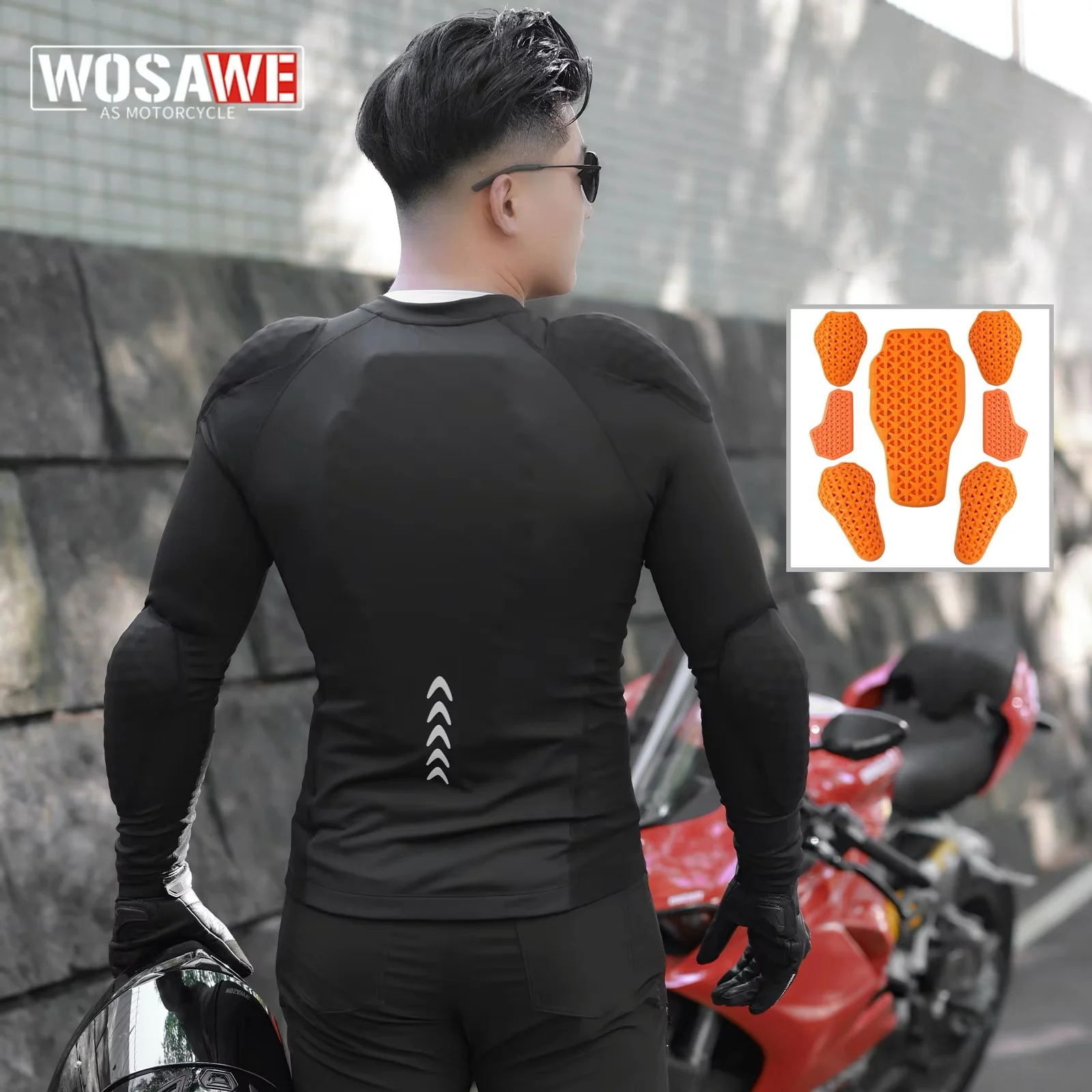 

WOSAWE Summer Motorcycle Jackets For Motorbike Racing Lightweight Soft Motocross Clothing Breathable Reflective Clothing