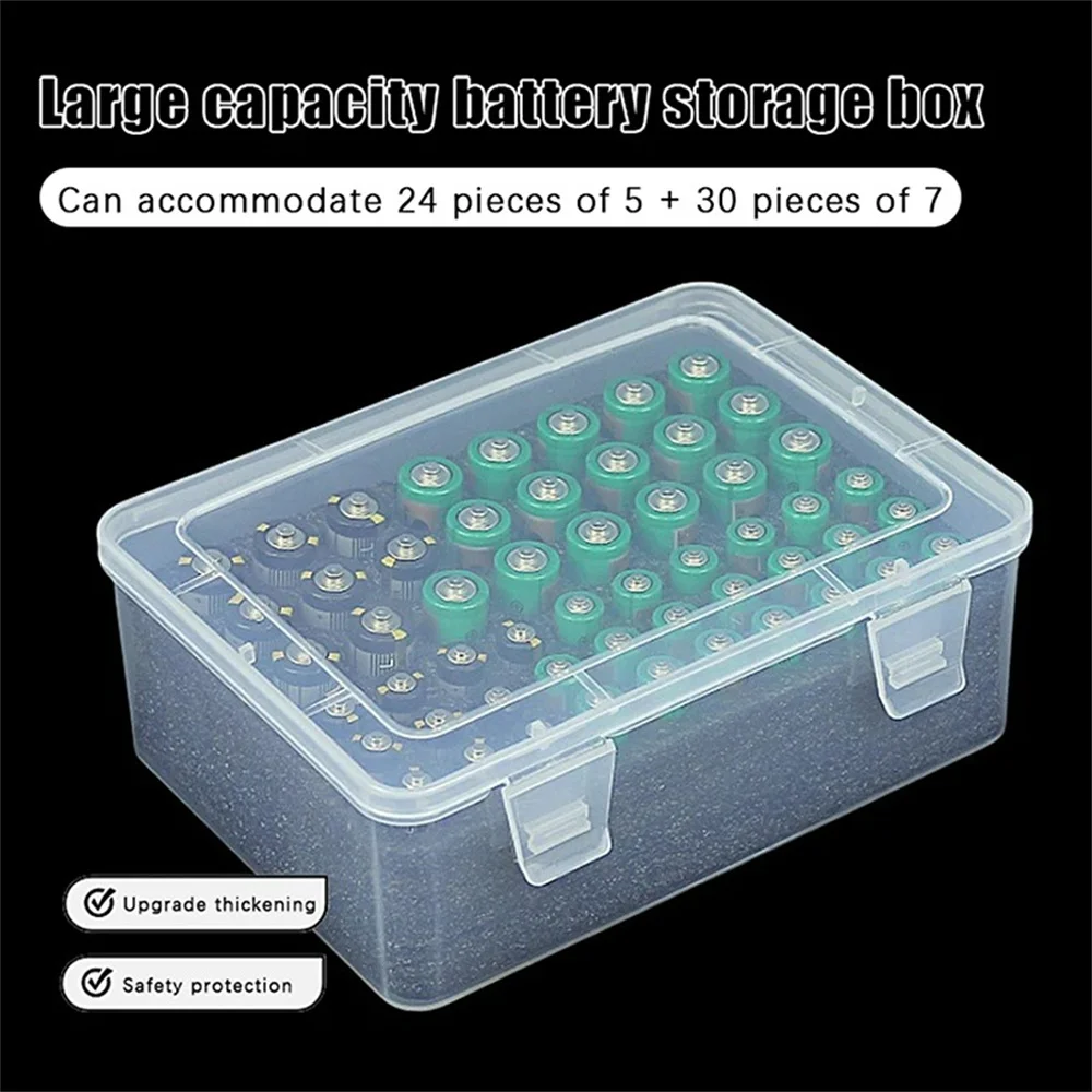 Multi Slot Battery Organizer Storage Case 54 Slot AA AAA  Battery Storage Box with Adjustable Compartment for Home Garage Drawer