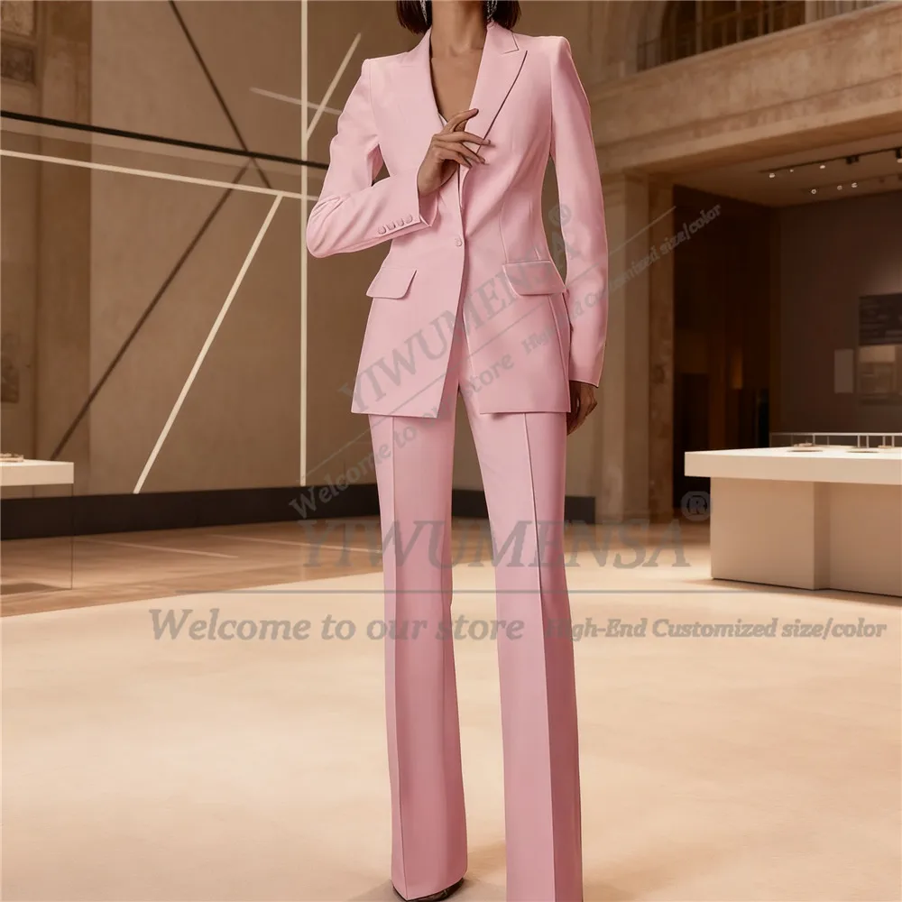 

Elegant Bride's Mother Suit 2025 Fashion Pink 2 Piece Single Breasted Blazer With Straight-Leg Pants Customized conjunto mujer