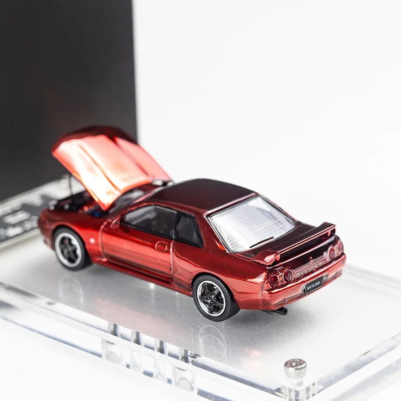 日産-赤い合金カーモデルgtrr34,コレクションオーナメント,1:64スケール