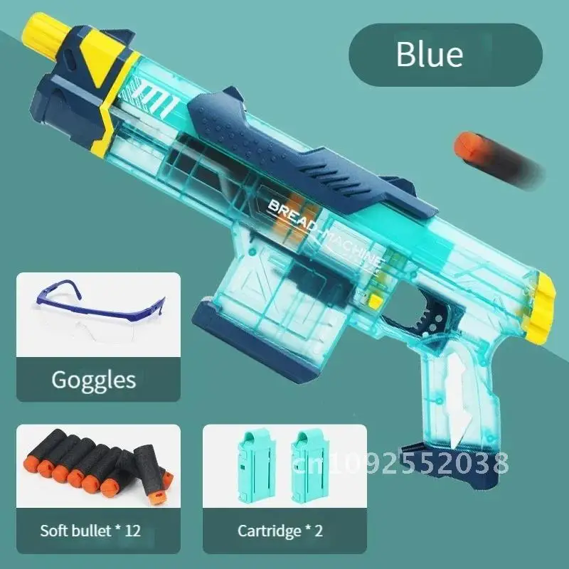 M1 Bread Machine Gun Launcher Manual Soft Bullet Toy Gun Gifts Boys Armas Birthday with For Kids Blaster Weapon Bullets Adults