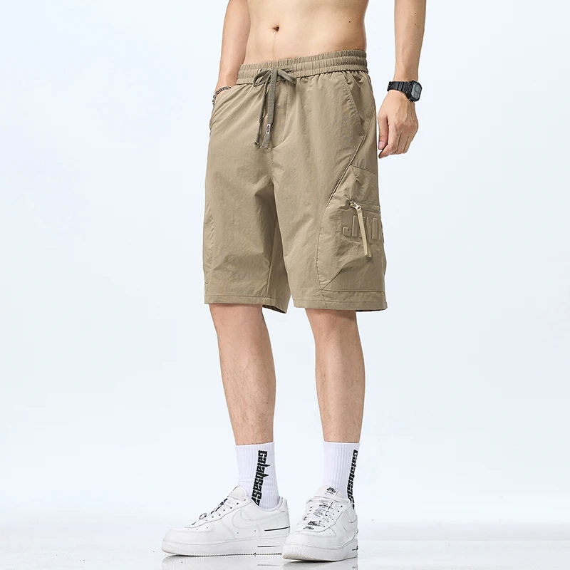 Men's Thin Shorts New Summer Fashion Solid Color Lightweight Casual 5-Point Pants Versatile Streetwear Urban Style Trousers