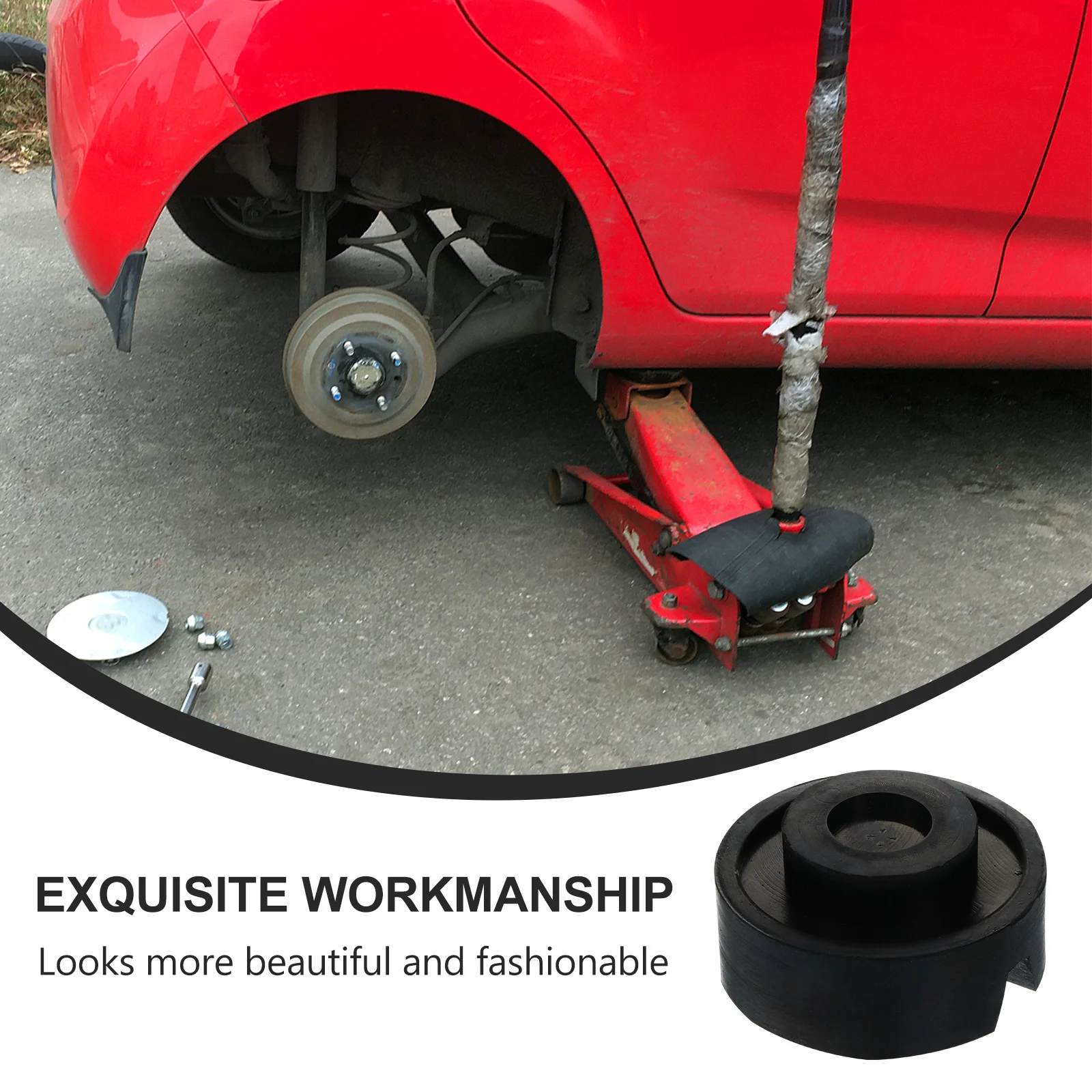 

2pcs Jack Stand Rubber Pads Heavy Duty Non-Slip Auto Lift Pad Frame Rail Adapter Car Truck Repair Tool Vehicle Lift Jack Pad
