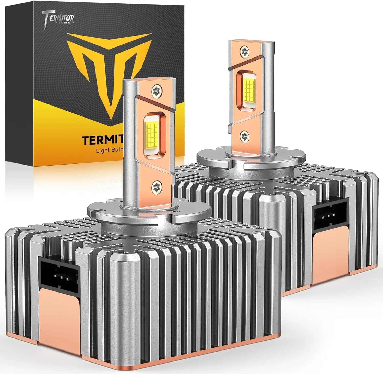 Termitor D5S Fog Light Bulbs – 80,000LM 6500K Cool White, 1:1 OEM Size, IP68 Waterproof, Long Service Life, Fast Installation, Ideal for Off-Road & Fog Use, Pack of 2