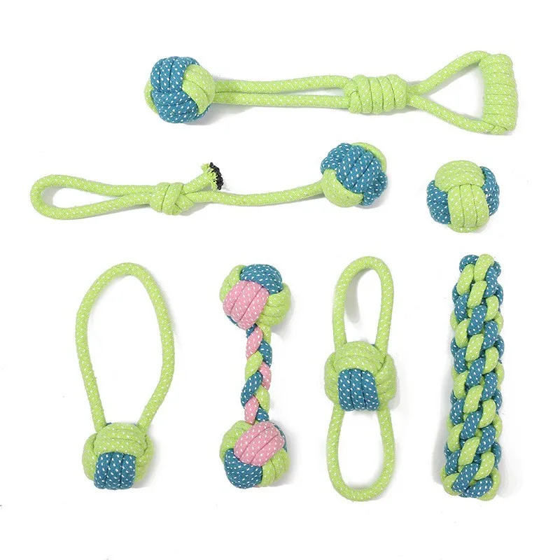 

Pet Cotton Rope Toy Woven Gnawing Teeth Dog Toys Cross-border Popular Training Toys Medium and Large Dog Toy