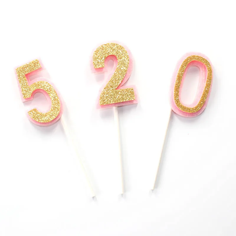 Number Cake Topper one/1/2/3/4/5/6/7/8/9/0 Birthday Anniversary Wedding Party Cake Dessert Insert Decoration