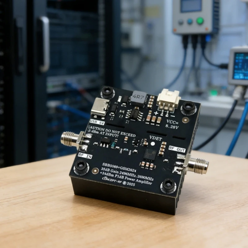 2.4GHz Radio Frequency Power Amplifier for Industrial IoTs Deployment Enhancing Networking Coverage and Stability