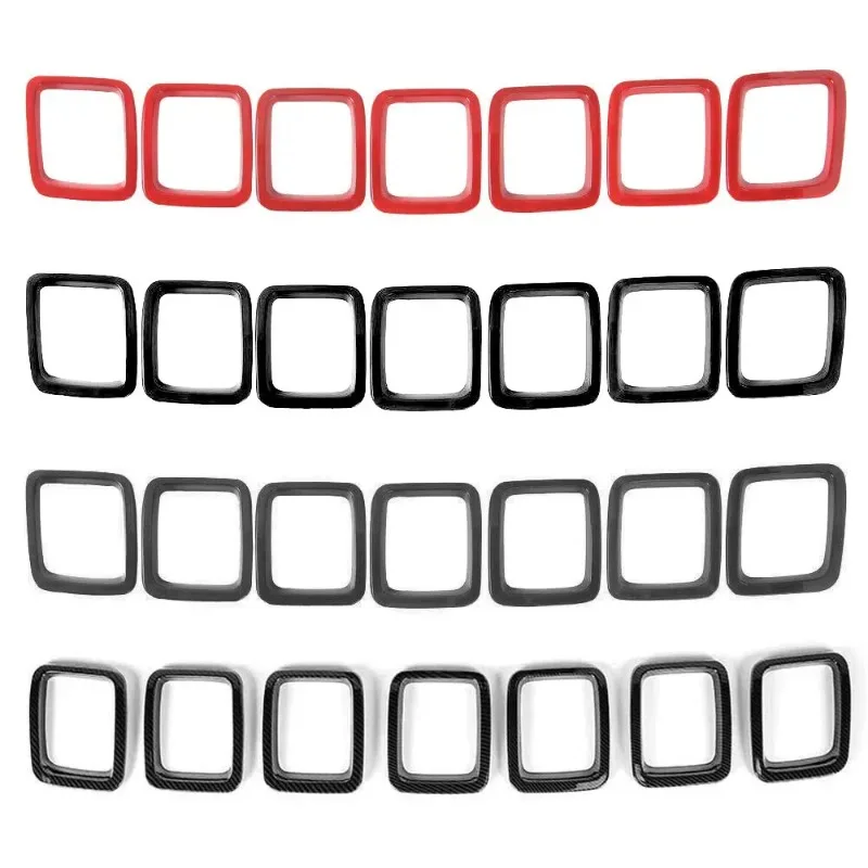 Bright-ring insect screen trim for front bumper grille of 2017-2020 Jeep Compass