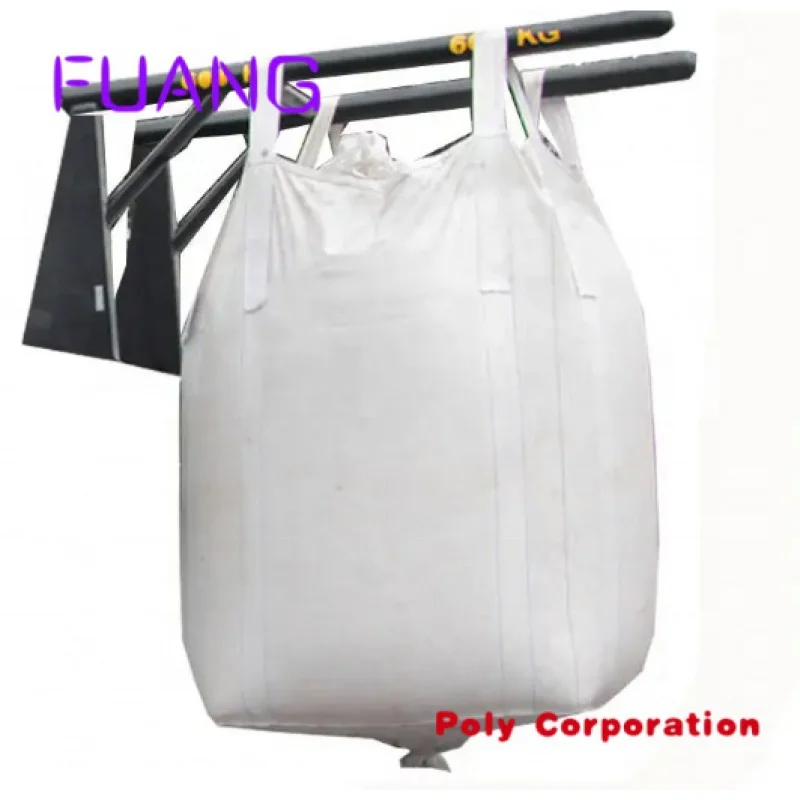 Custom  Cheap Customized LOGO Full Open Top Flat Bottom PP 1 Ton Bulk Bag Plastic Jumbo Bag