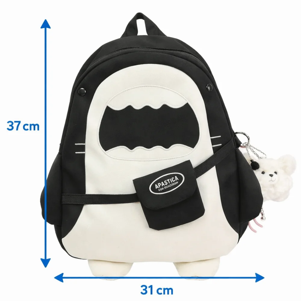 Large Capacity Cartoon Backpack Versatile Creative Student Backpack Simple Design Lightweight Shark Backpack Student Life