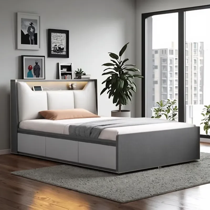 Furniture 1.35*1.9m Full Size Children's Bedroom Bed with Drawer Storage Single Bed