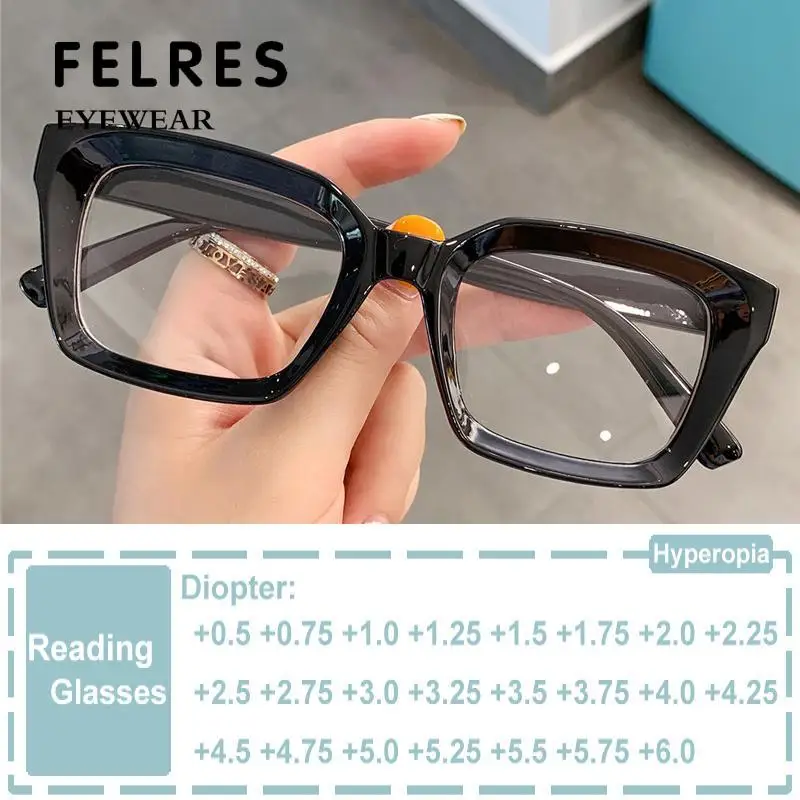 

Fashion Black Square Reading Glasses Optical Presbyopia Eyeglasses Computer Blue Light Blocking Glasses Prescription Glasses