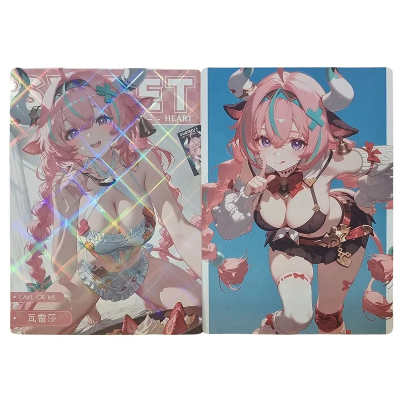 Anime deusa história raro tamanho a5 cartão colecionável reversível yoimiya bronya bronya brilho robin seele kafka brinquedos para menino presente de aniversário