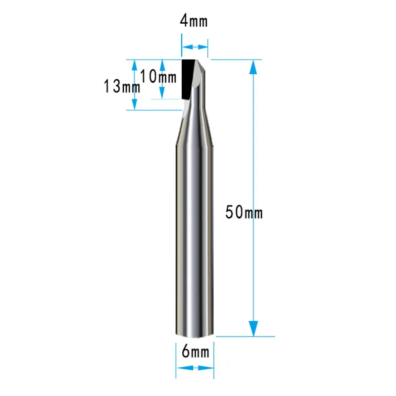 Imagem -05 - Pcd Carbon Fiber Milling Cutter Alloy Flat End Mill Flautas mm mm mm mm Fibra de Vidro Baquelite Machining Tool Material