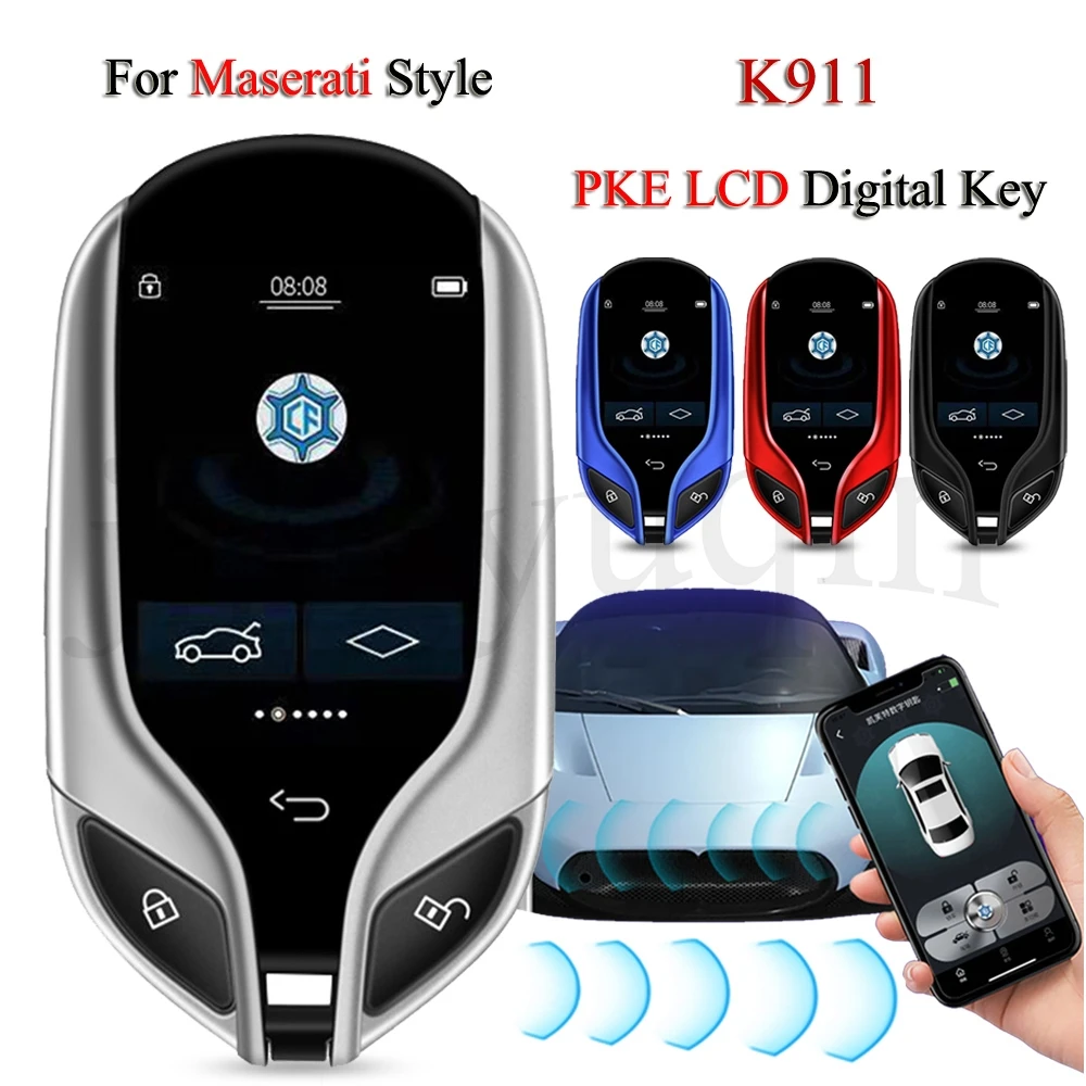 

jingyuqin K911 PKE Smart LCD Remote Key For Maserati Style For BMW Benz Ford Cadillac Lexus Work with Mobile Phone Keyless Entry