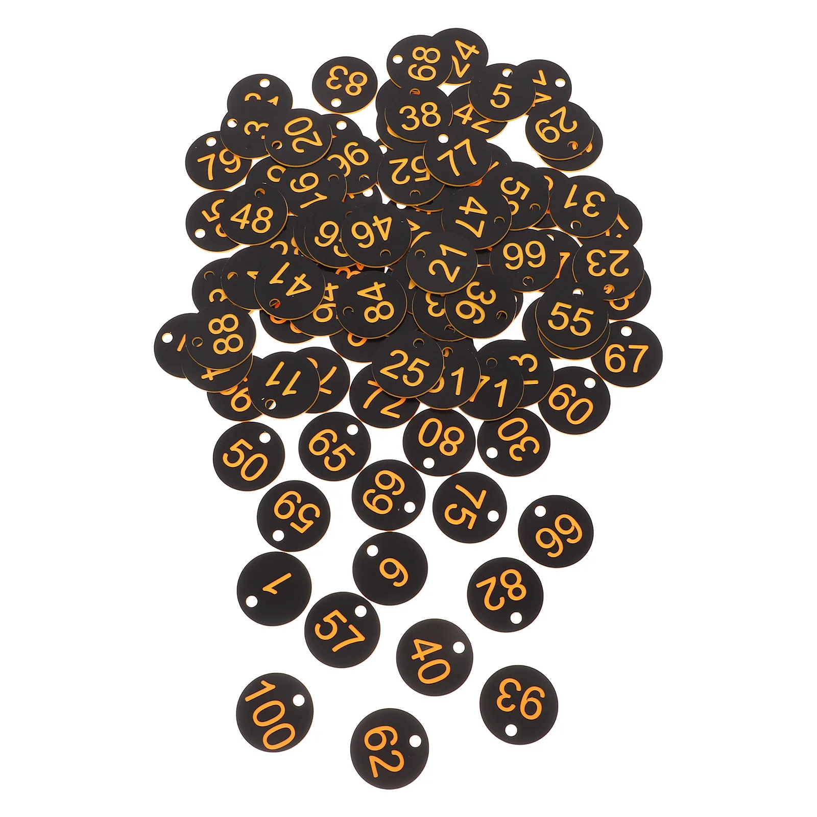 

100pcs Numbered Plastic Labels Round Number Tags For Keys Id Identification Key Tag Number Plate Easy Attach Keychain