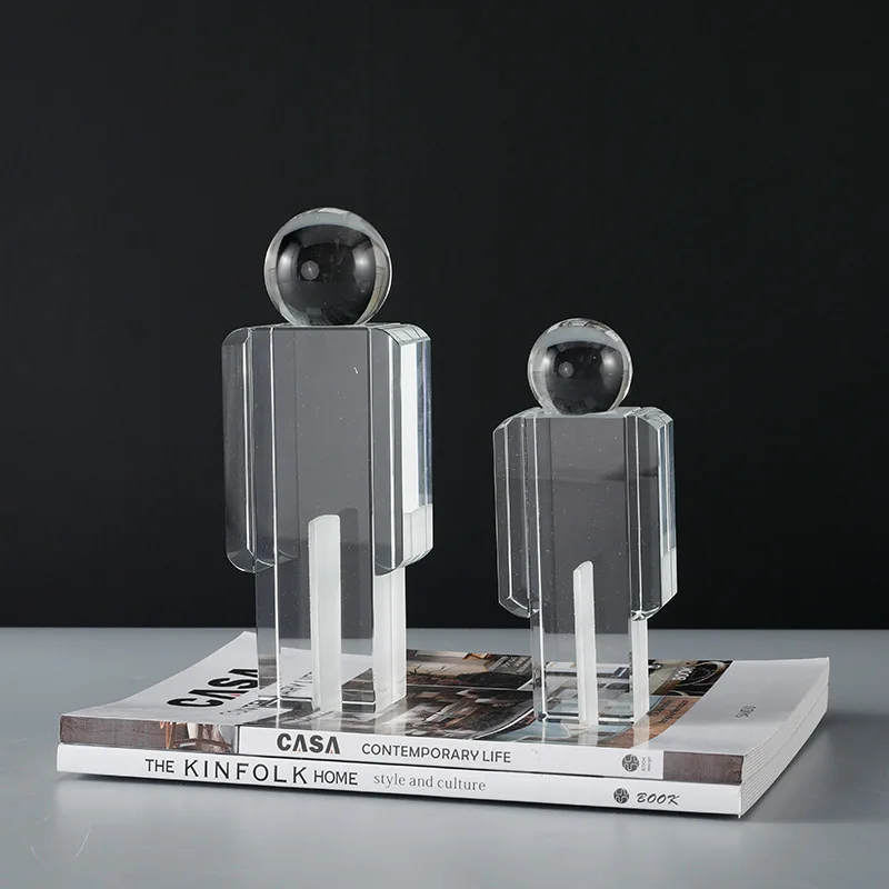 

Light Luxury Crystal Figure Hotel Living Room Table Robot Sculpture Creative Desktop Ornaments