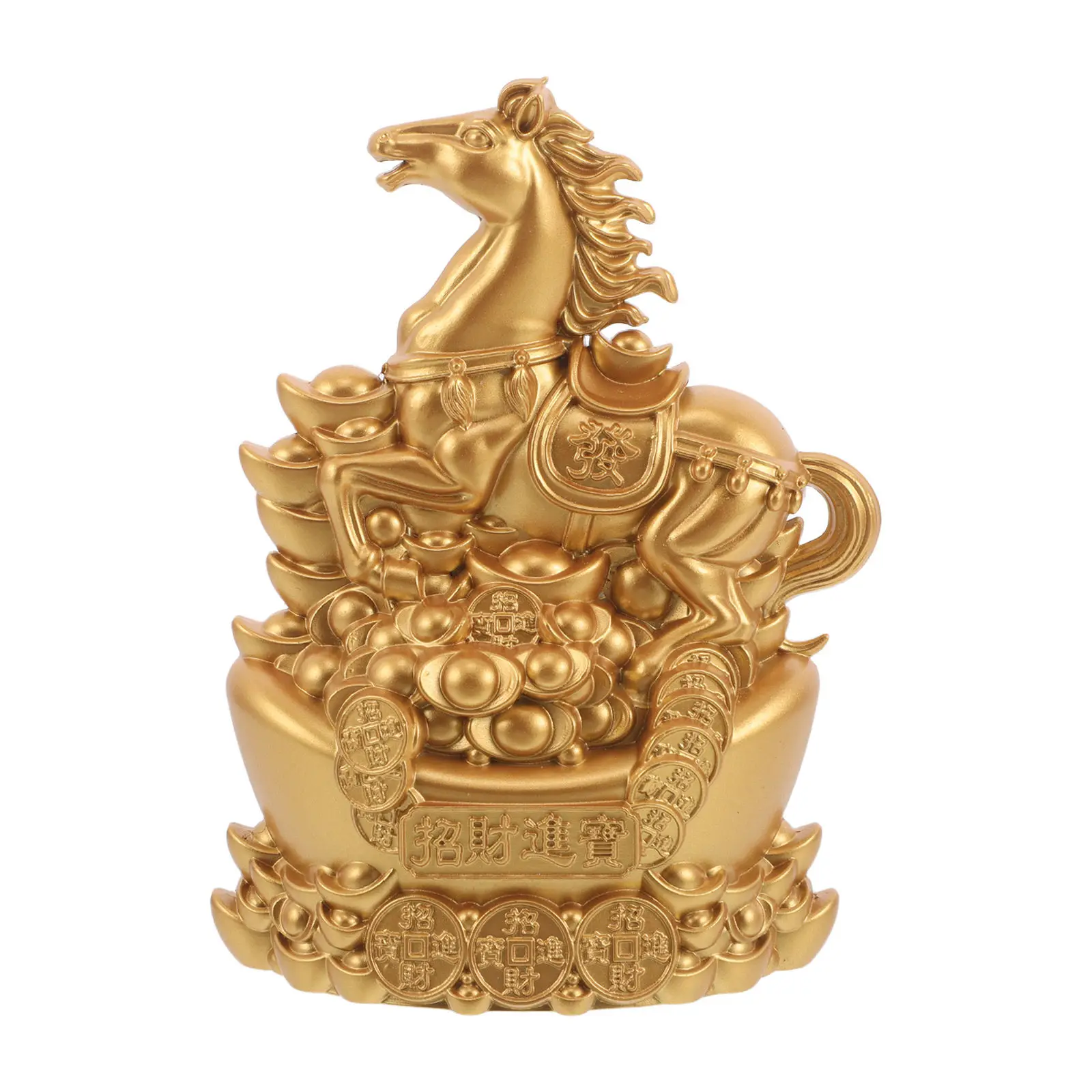 Metal Horse Statue Stepping on Ingot Feng Shui Chinese Zodiac Symbol for Wealth Success Luck Home Office Desktop Decor 2026