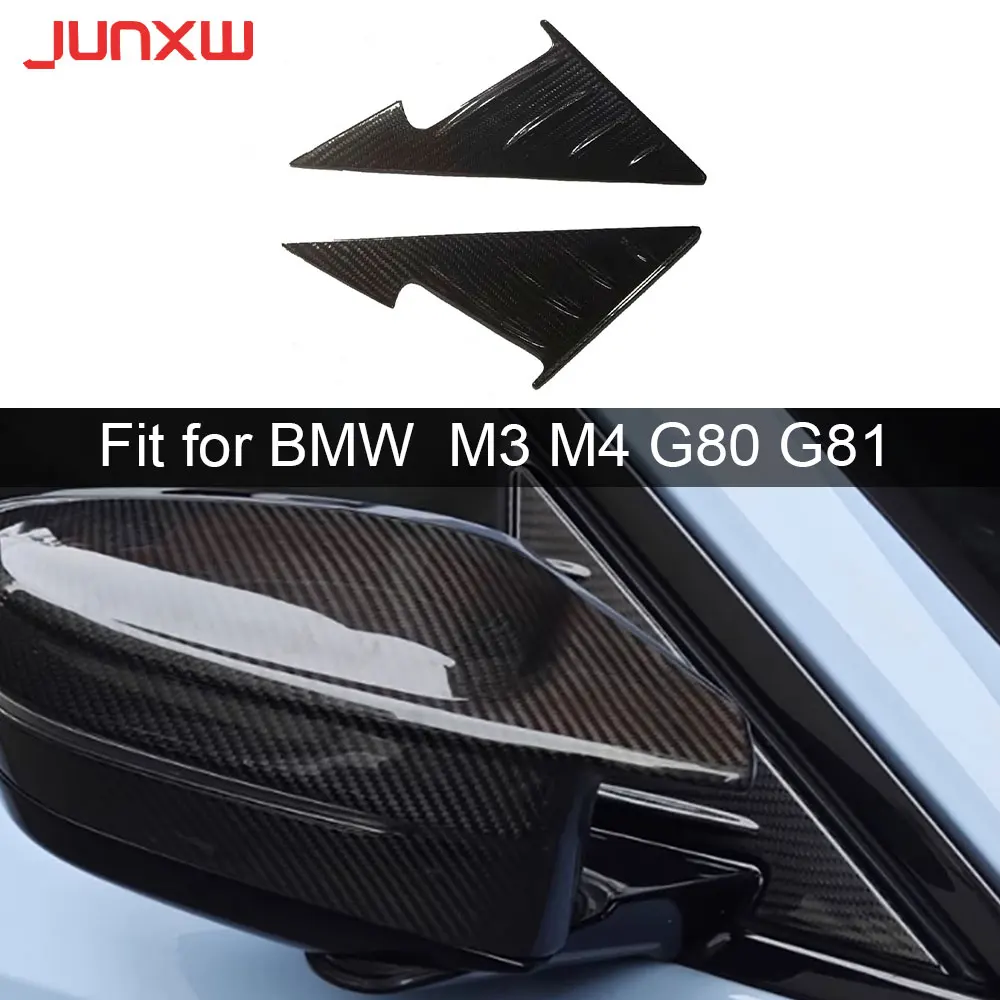

Dry Carbon Fiber Car Rearview Mirror Side Triangle Decorative Cover for BMW M3 M4 G80 G81 G82 G83 2021+ Body kits Accessories