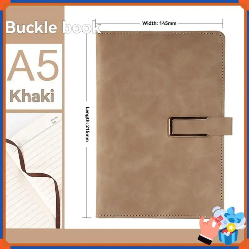 Compact Retro A5 Leatherbound Notebook Soft Leather U-Shaped Magnetic Buckle Business Office Notebook Diary Notebook
