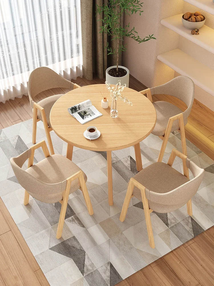 Leisure negotiation table and chair combination rest area reception small round table snack shop milk tea shop table catering co