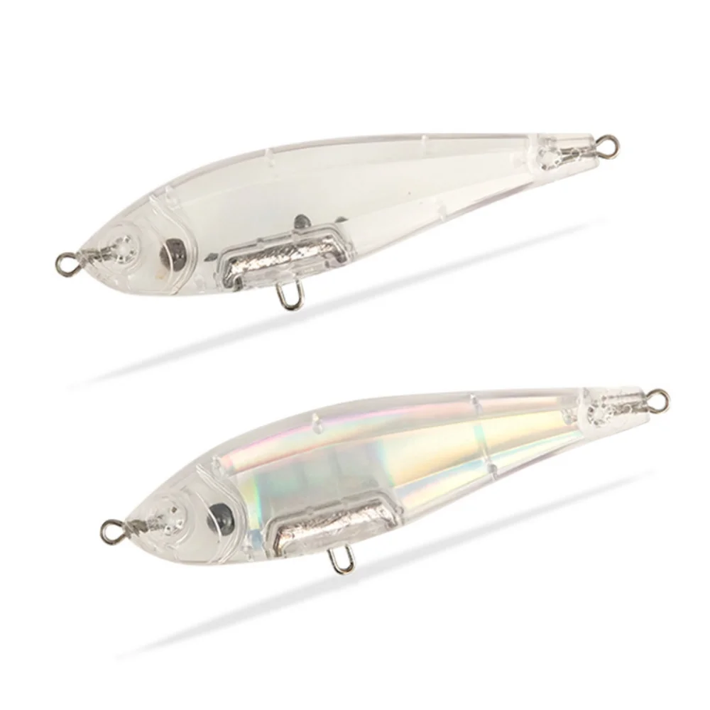 100PCS 9cm/15.4g Transparent Clear Laser Blank Fishing Lures Plastic Lure Uncoated Unpainted 3D Bait Minnow Handmade Artificial
