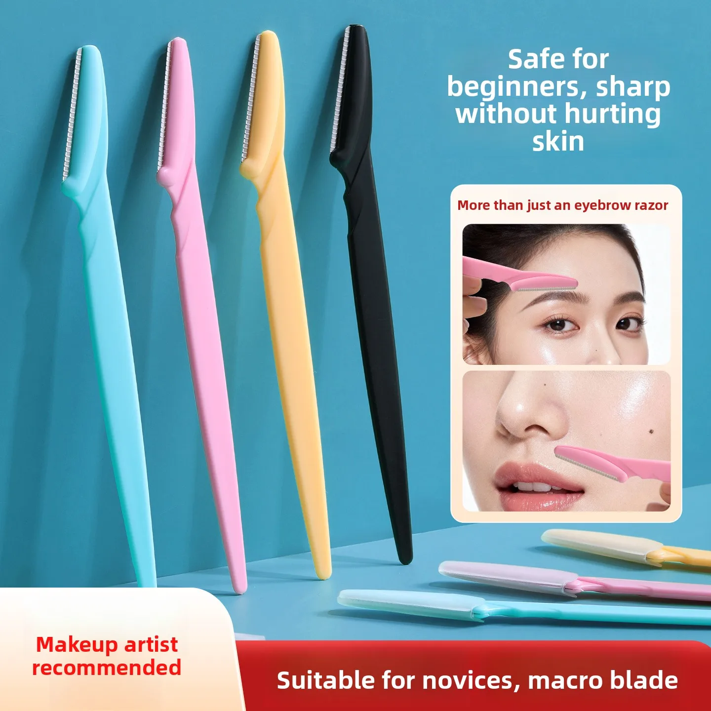 Bulk Eyebrow Razor With Protective Guard Sharp Facial Hair Trimmer For Women Upper Lip Peach Fuzz Portable Makeup Removal Tool