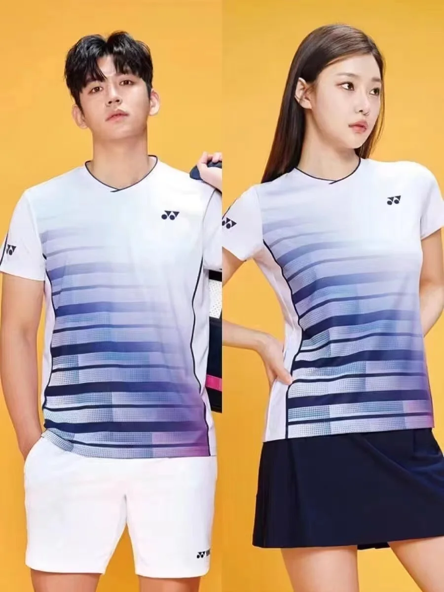 

Yonex Summer Badminton Suits Men's and Women's Competition Training Suits Quick-drying Breathable Sweat-absorbent Short Sleeves