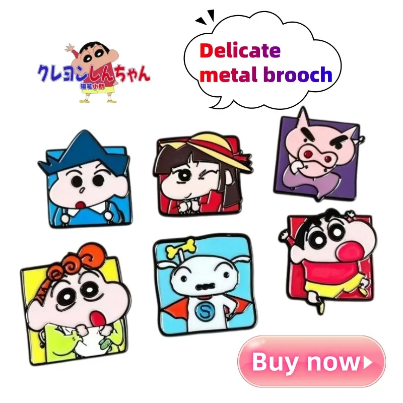 Crayon Shin-chan Nohara Shiro Exquisite Metal Brooch High-Quality Cartoon Cute Badge for Clothes and Backpack Decorative Gift