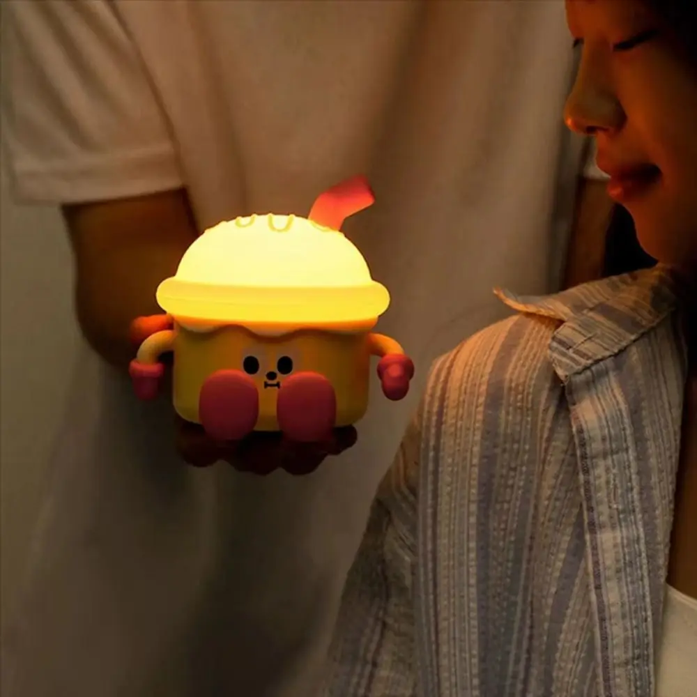 

Creative Bedside Lamp Sleep Cute USB Rechargeable Night Light Rechargeable Touch Lamp Ice Cream Lamp For Children