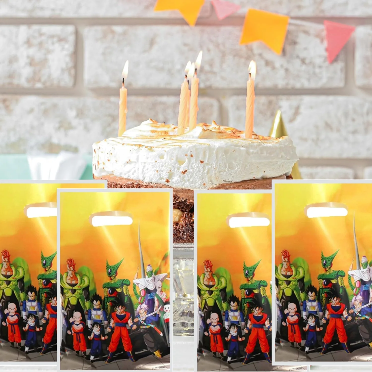 Sacchetti regalo Dragon Ball decorazione per feste di compleanno Goku Goody pacchetto di biscotti sacchetto di caramelle Baby Shower bambini regali per ragazzi forniture per feste