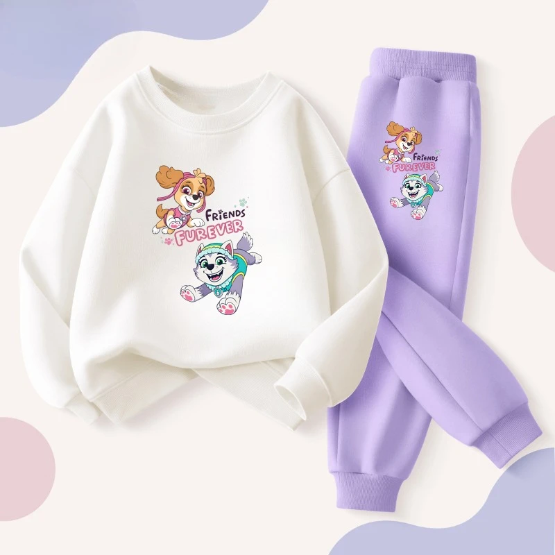 Spring Autumn New Style Children's Clothing Sets Baby Girls O Neck Sweatshirt Pants Two Piece Set Kids Breathable Thin Tracksuit