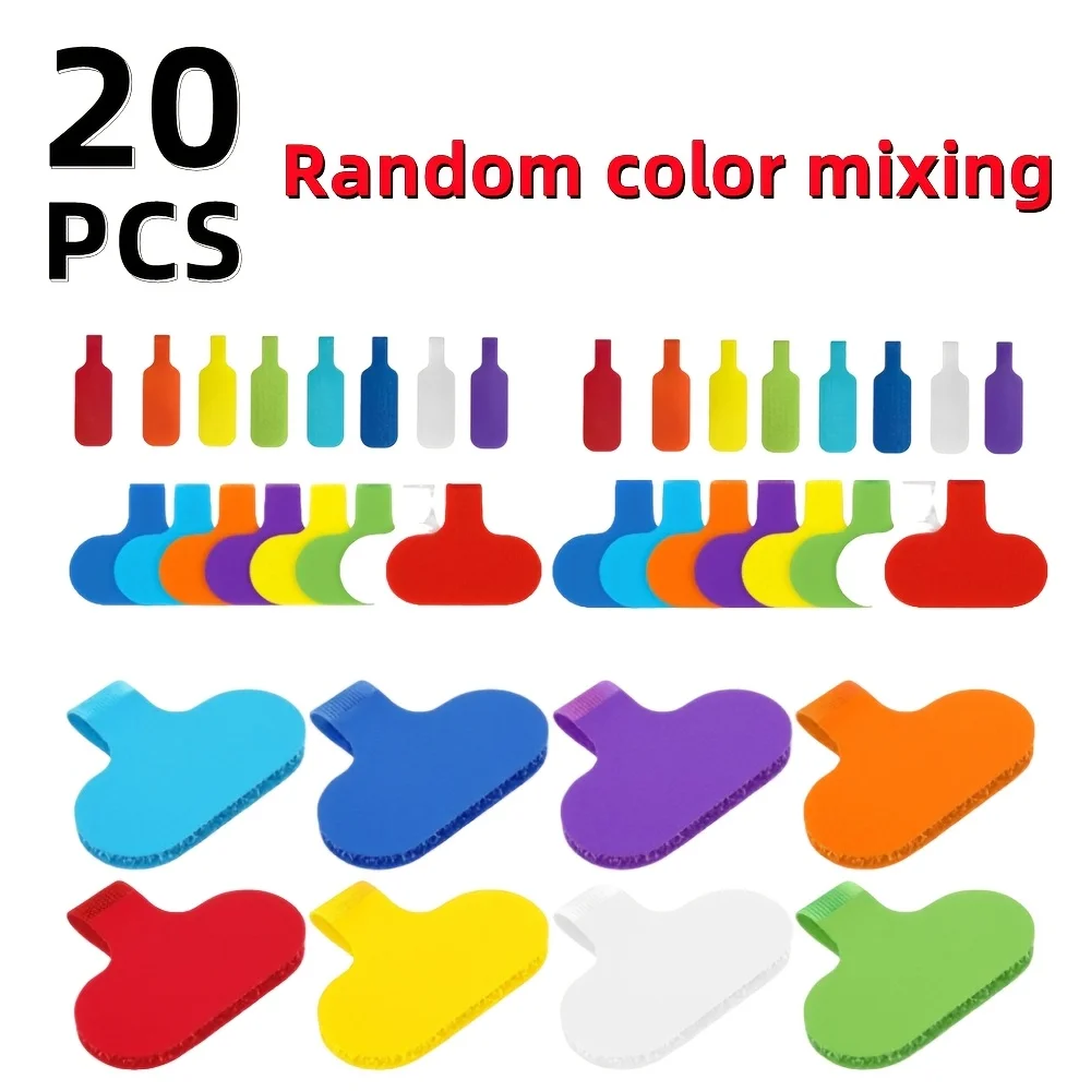 5/10/20pcs Waterproof label tape for writing on cables, Velcro cable labels, nylon cable label hook-and-loop strips