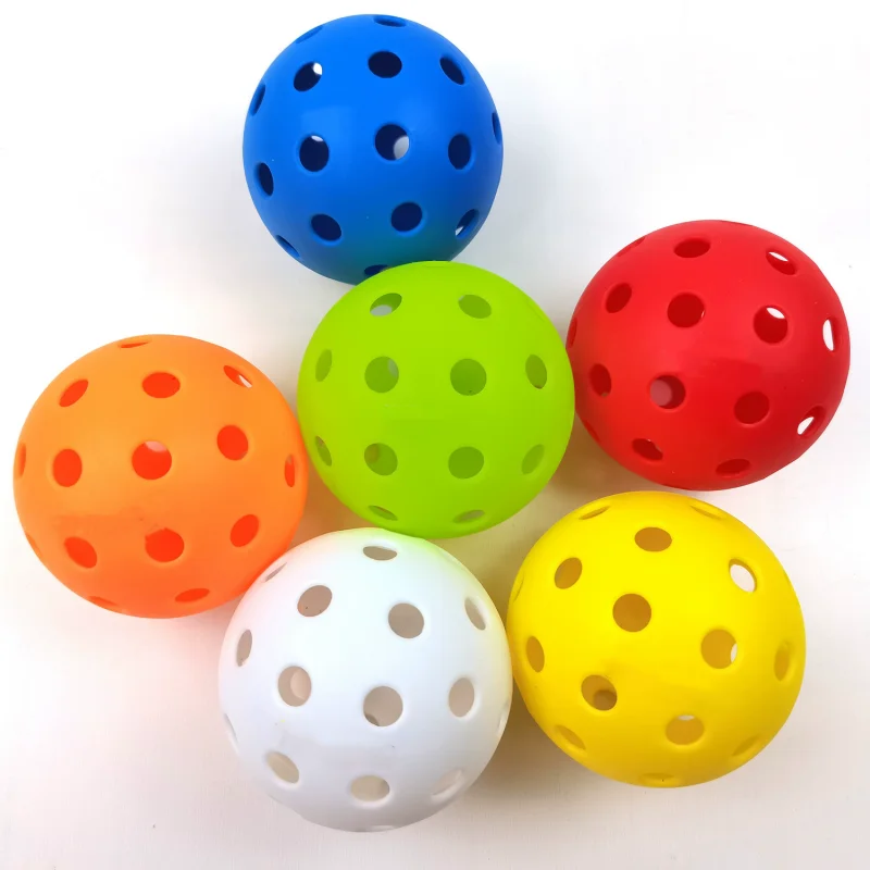 

6pcs Colorful High Durablity Pickleball 40 Holes Outdoor Pickleball Balls 74mm Training Ball Practice Entertainment Pickleball