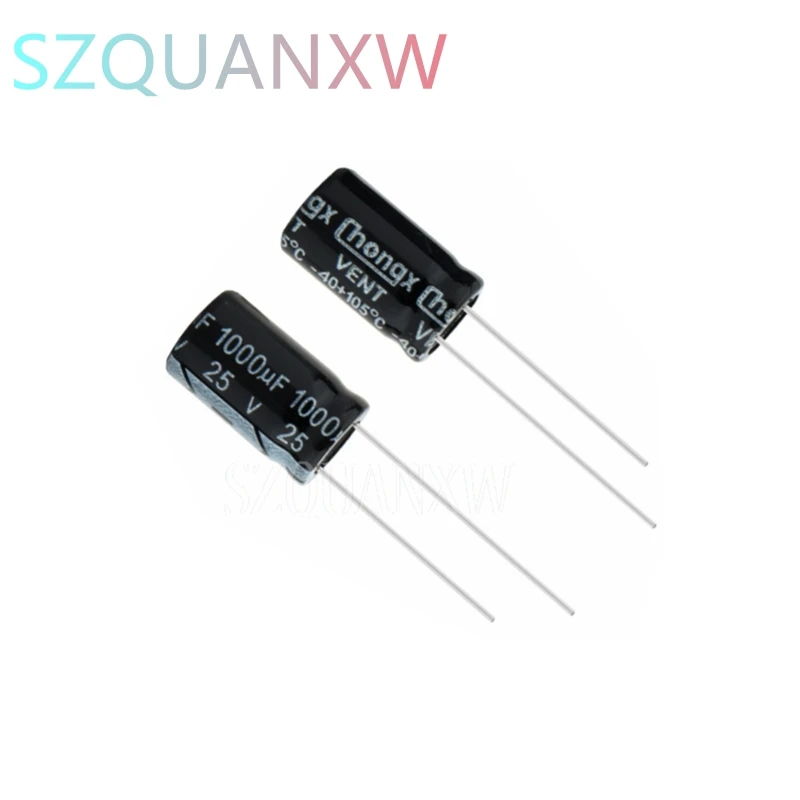 

50PCS Electrolytic capacitors 25V1000UF 1000UF/25V 10 * 17MM