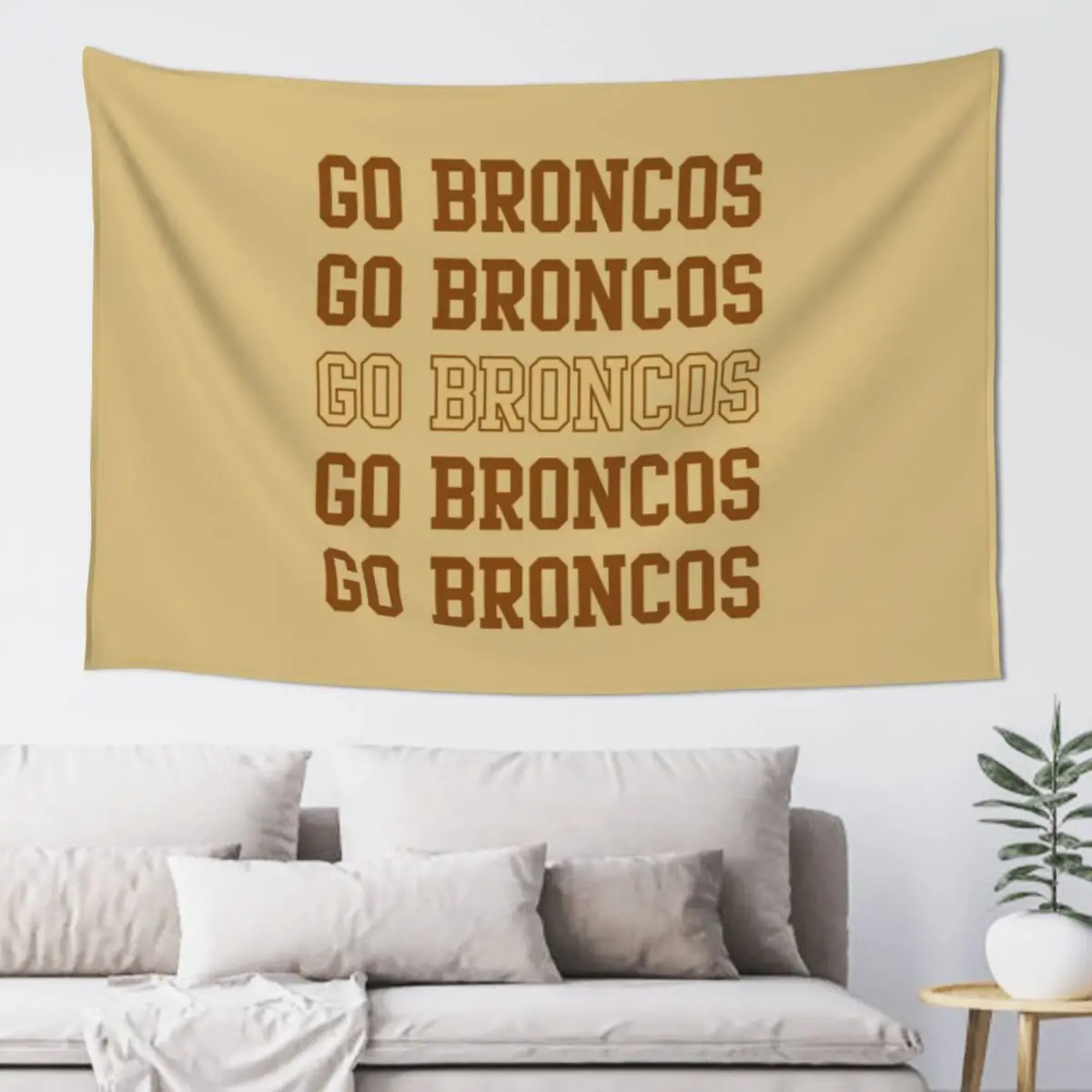 

Go Broncos Repeating Letters Tapestry Wall Mural Decor For Bedroom Decoration For Rooms Aesthetic Room Decoration Tapestry