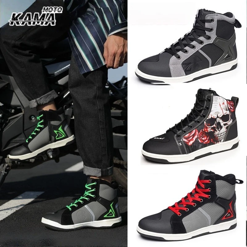 

Men's Motorcycle Boots Motos Riders Protective Boots Waterproof Non-slip Motocross Mountain Racing Shoes Casual Shoes