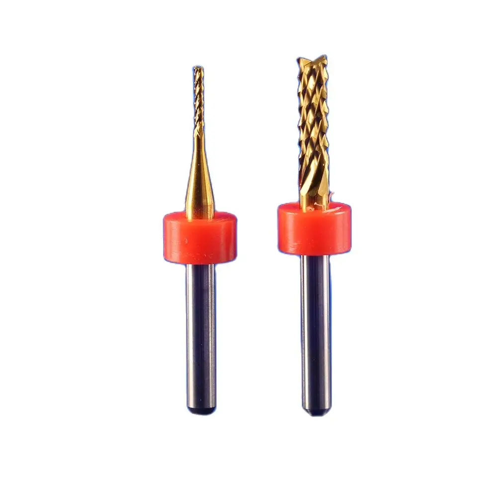 

WeiTol 10pcs/lot PCB with coating and ring router bit corn router bit PCB Bit Board circuit Micro Drill bit