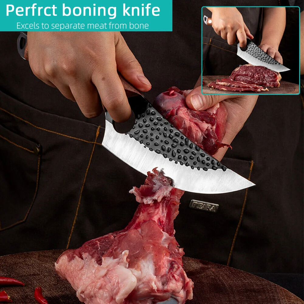 Meat Cleaver Butcher Boning Knife Viking Chef Knife set Japan Kitchen Handmade Forged Fish Knife