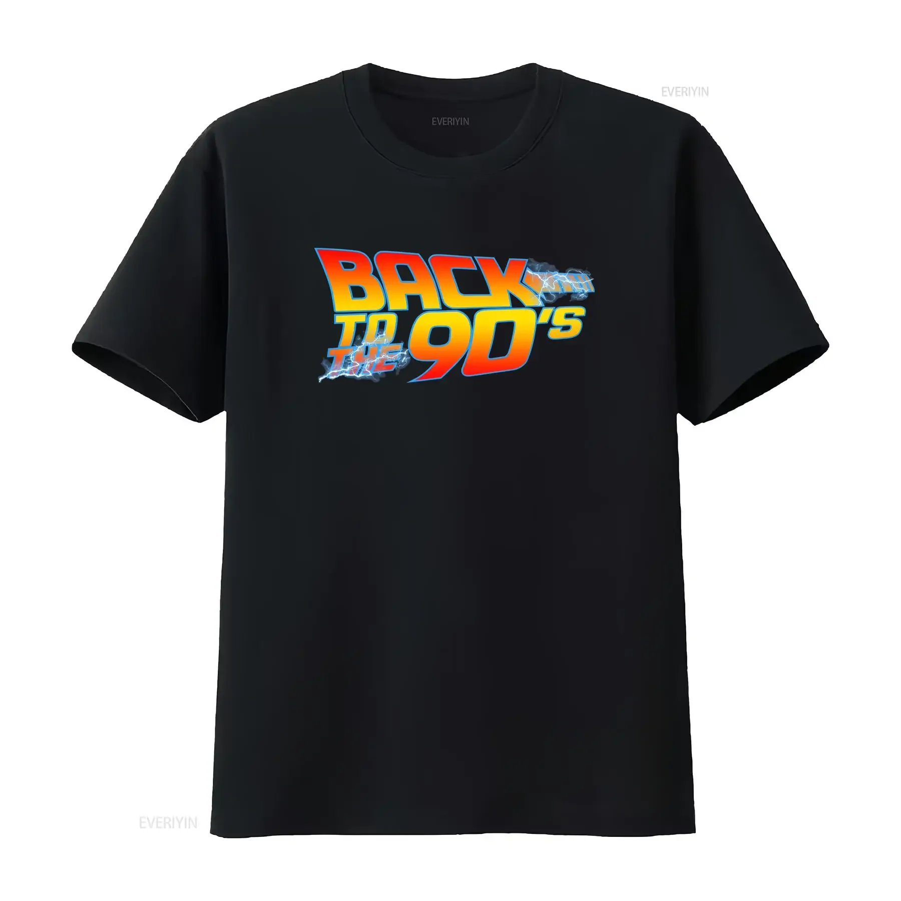 Back To The 90s Lightning T Shirt Perfect for Fancy Dress Party Dance Club Retro Lovers vintage Washed Slightly Comfortable