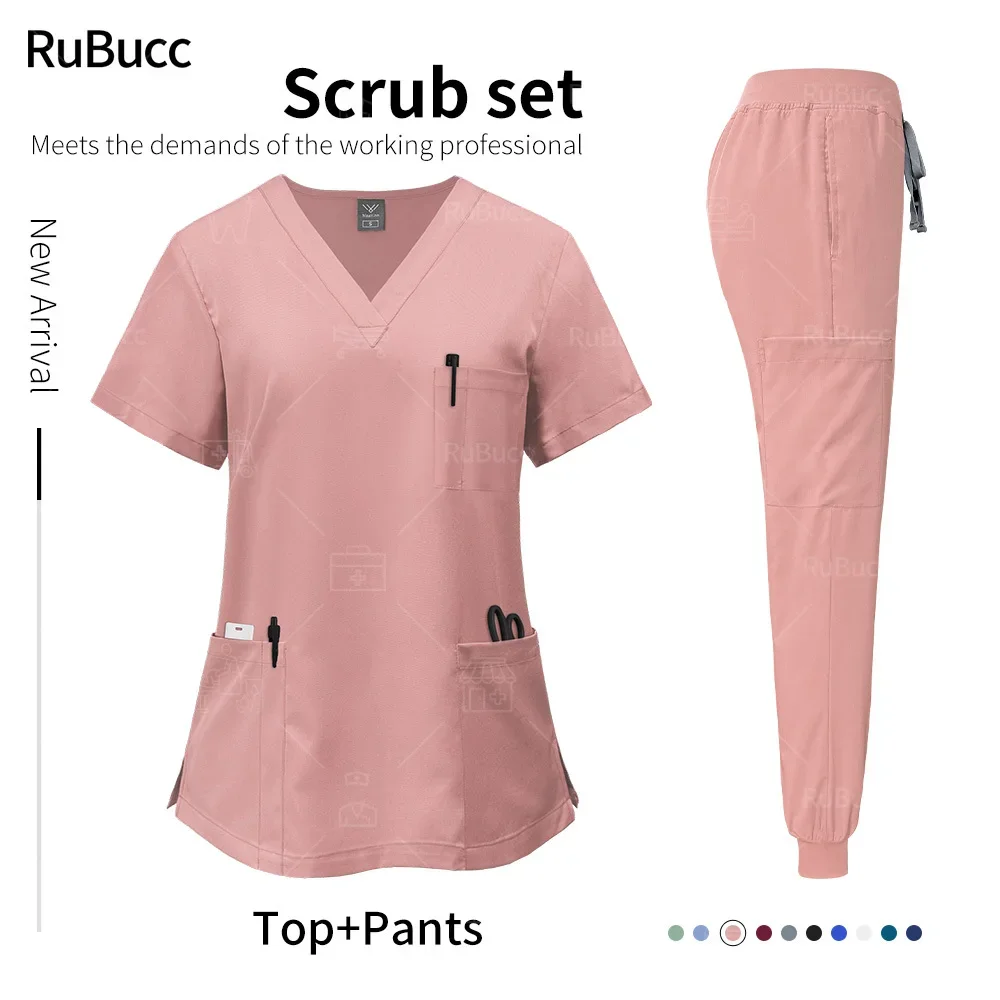 Uniformes quirúrgicos para mujeres, conjuntos de enfermería, artículos de uniforme médico de Hospital, trajes de salón de belleza, Tops y pantalones clínicos