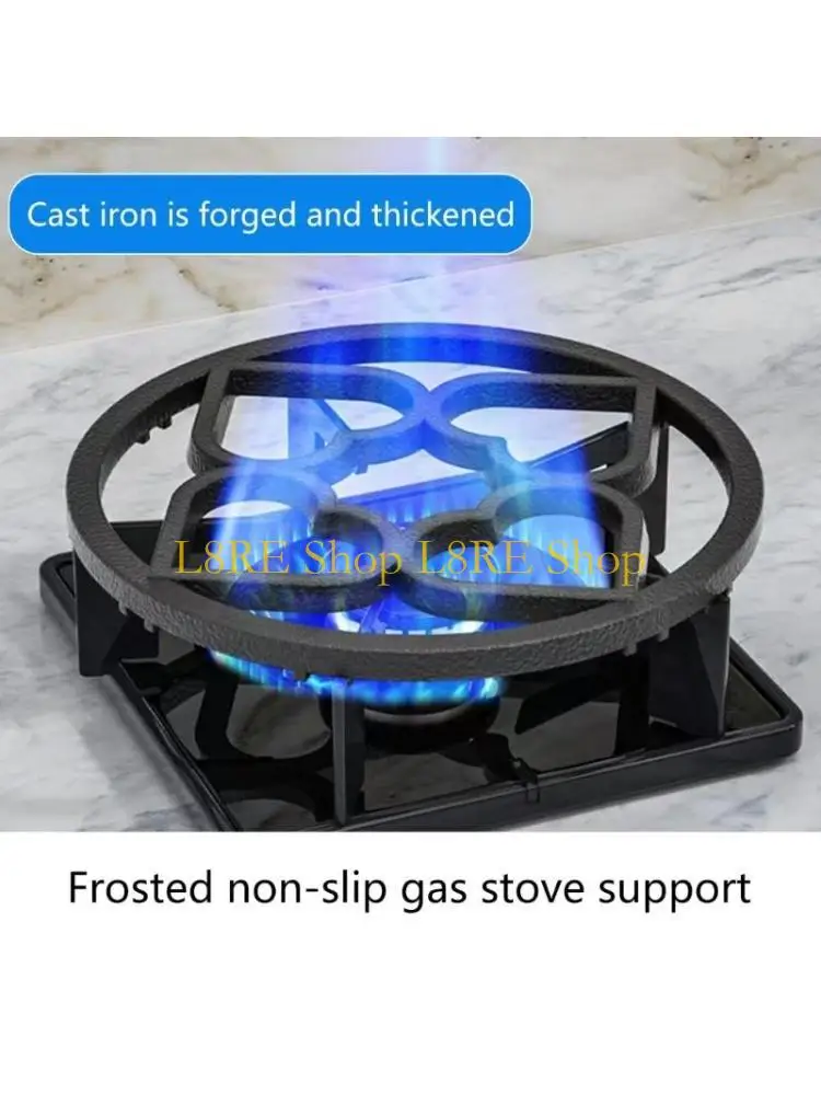 

L8RE Подставка для вока диаметром 19 см, поддержка газовой плиты, противоскользящие аксессуары для варочной панели, чугунные для