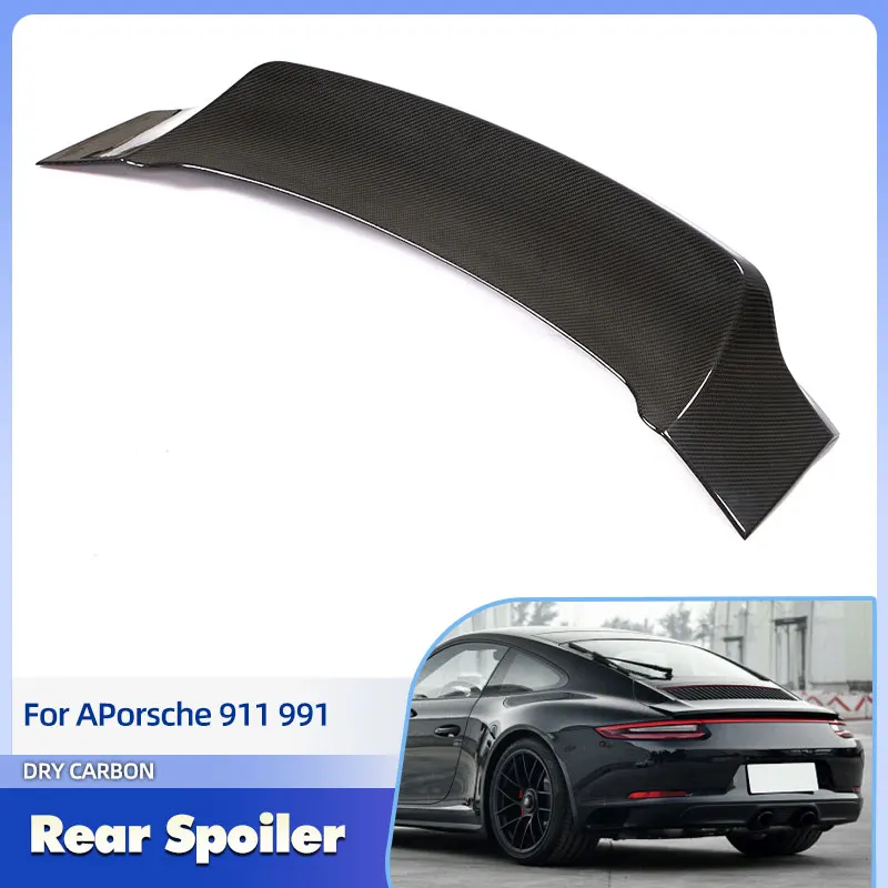 

Car Rear Trunk Spoiler Wings Prepreg Dry Carbon for Porsche 911 991 Carrera 4 GTS 2017 2018 Racing Rear Spoiler Boot Wing Lip